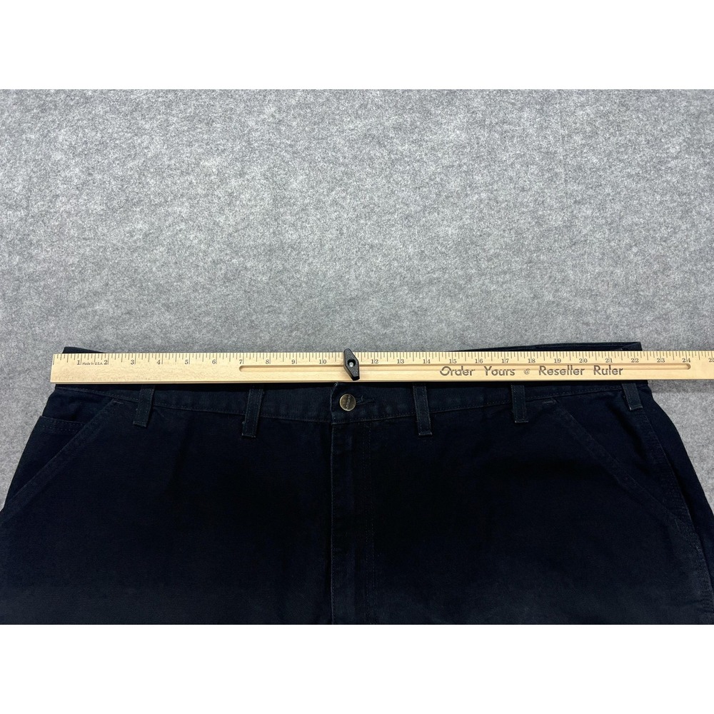 Carhartt Canvas Pants Mens 46x30* Black Loose Fit Carpenter Workwear B11-BLK - Picture 2 of 9